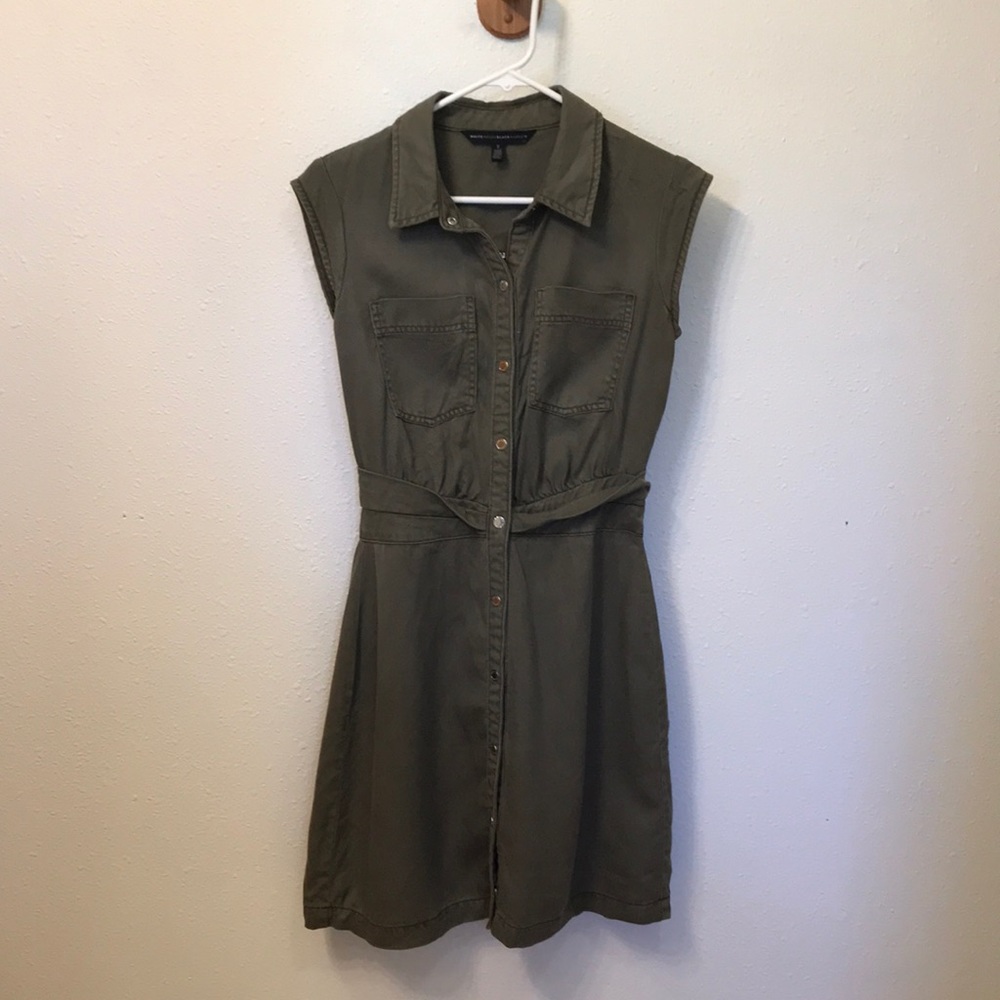 WHBM Olive Green Military/Khaki Style Dress